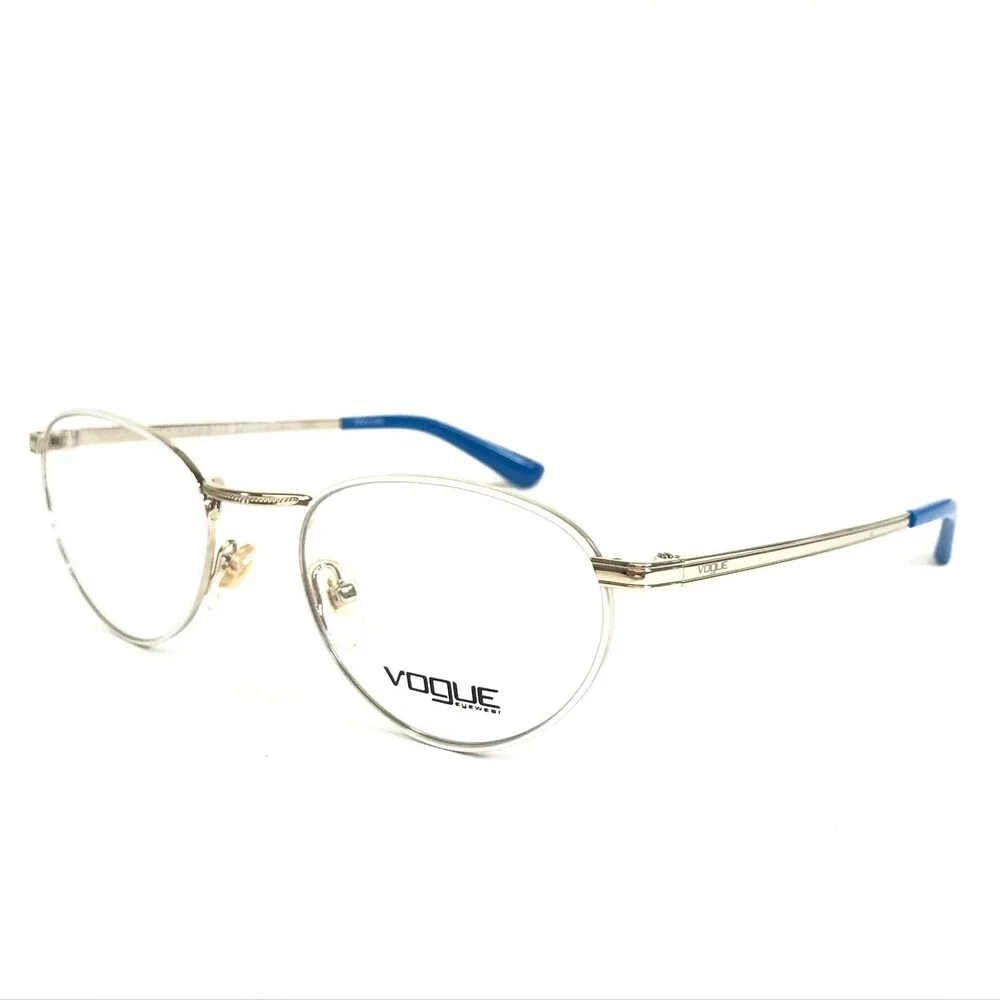Vogue Eyeglasses Frames VO4084 848 White Gold Round Full Rim 50-20-135
